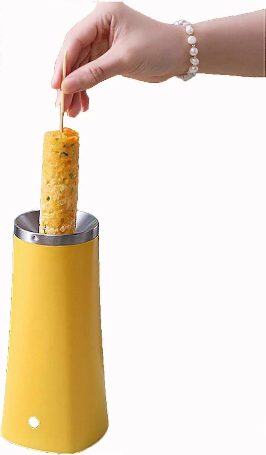 Egg Roll Maker Electric Egg Cooker Mini Fast Egg Roll Cooker Automatic Breakfast Eggs Sausage Boiler Omelette Maker for Home Kitchen EU 220V Yellow Ye