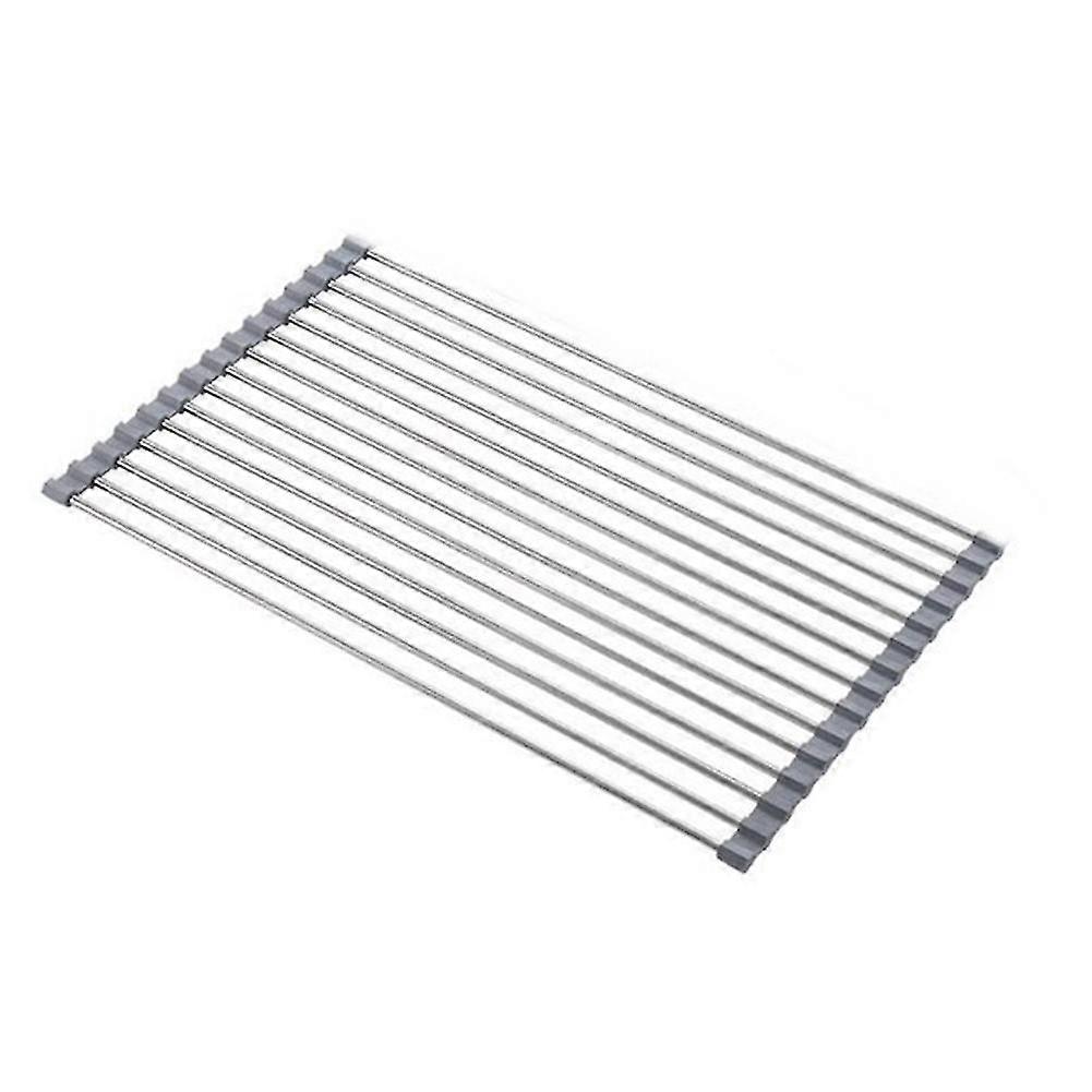 Einstellbare Abtropffläche Edelstahl Spüle Abflussgestell Obst Gemüse Abtropffläche Küche 45x41cm