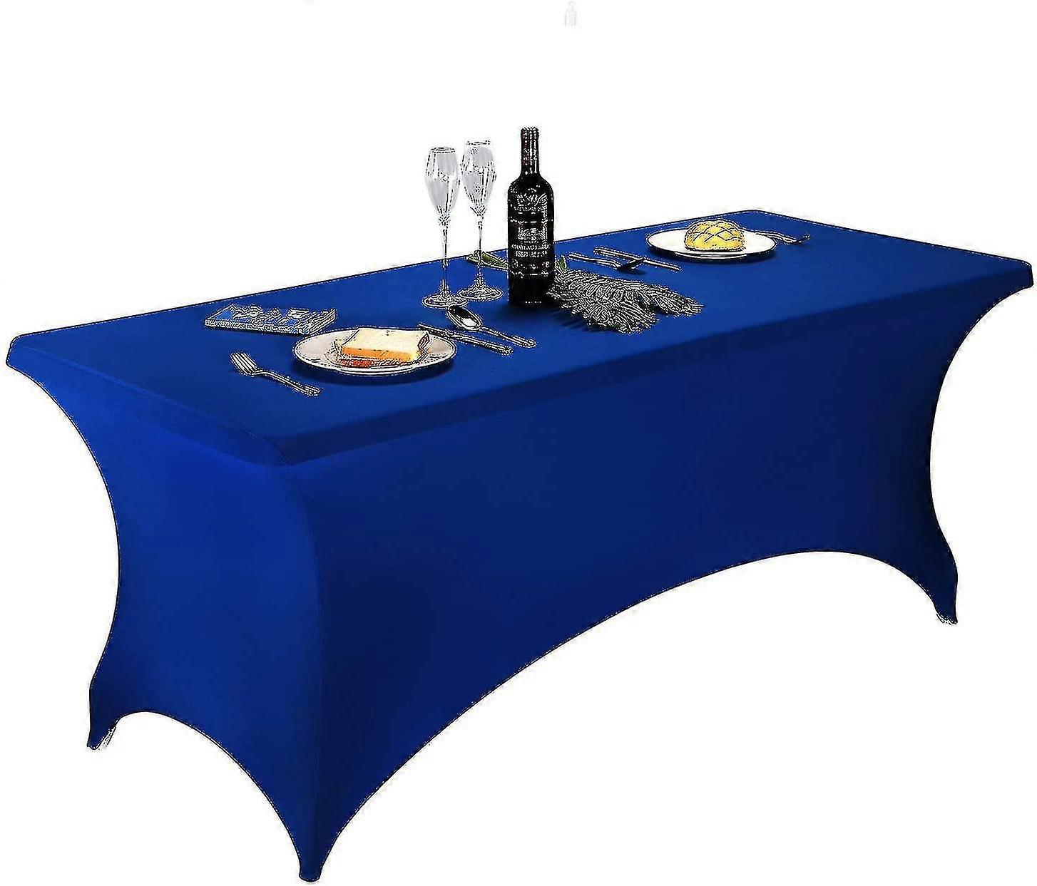2 Pack Spandex Fitted Stretch Tablecloth Rectangular Training Stretch Table Cover For Banquet