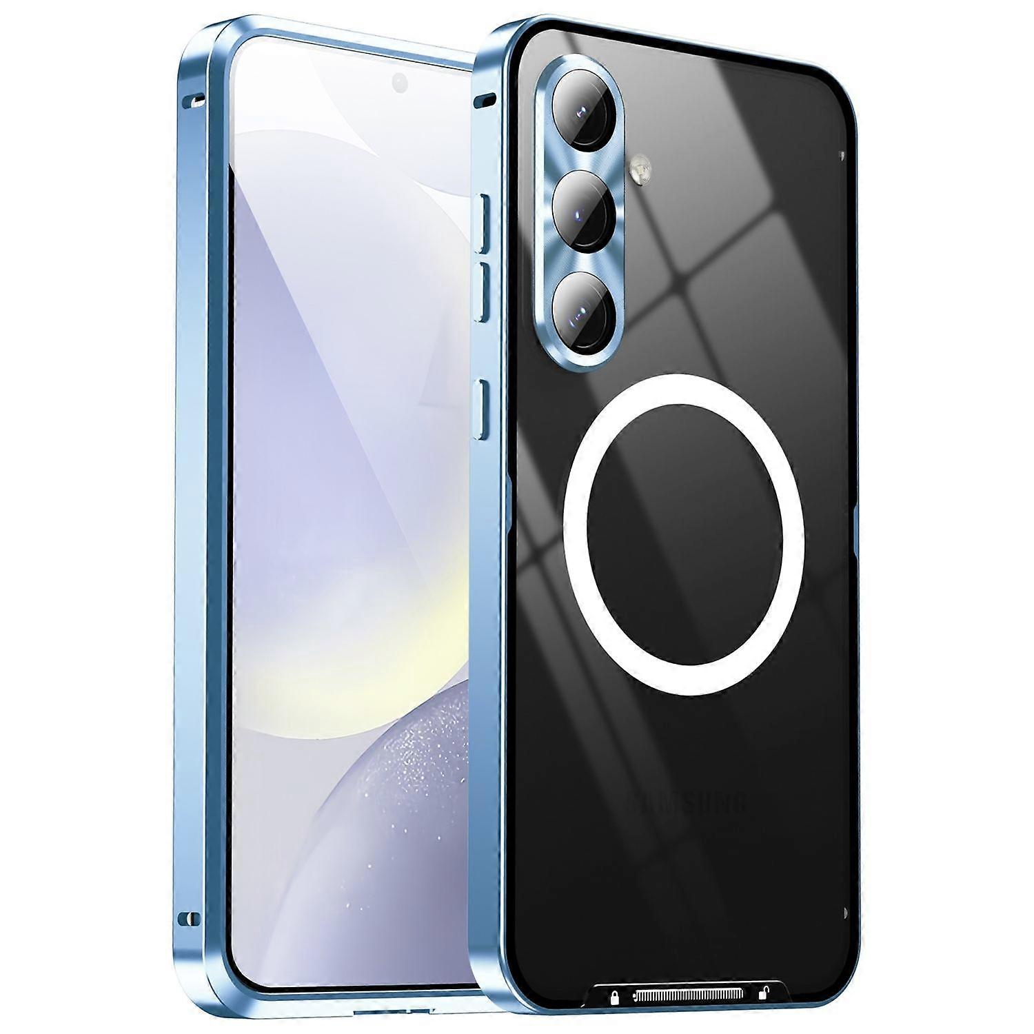 For Samsung Galaxy S24 FE 5G Magsafe Metal Design Protective Case Blue