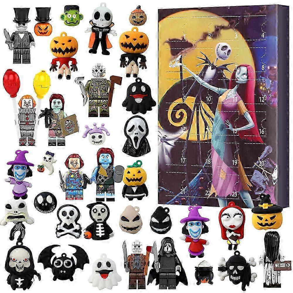 Calendrier de l’Avent 2023 Hot Selling 24 Gothique Horreur Atmosphère Calendrier Blind Box Halloween Calendrier du compte à rebours de l’Avent Blind Box