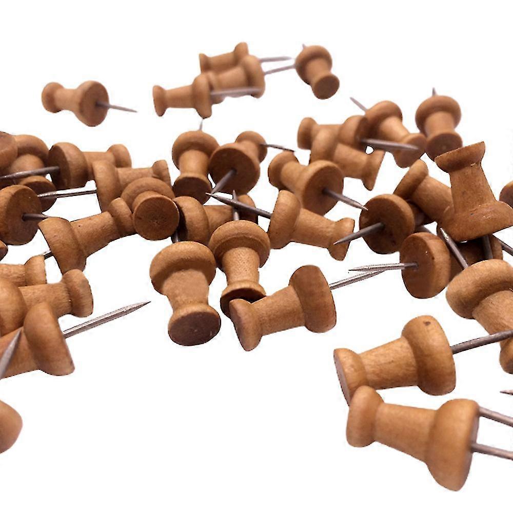 Wooden Thumb Tacks Decor for Cork Boards Map Photos Calendar Home Office Craft Projects with Bo*