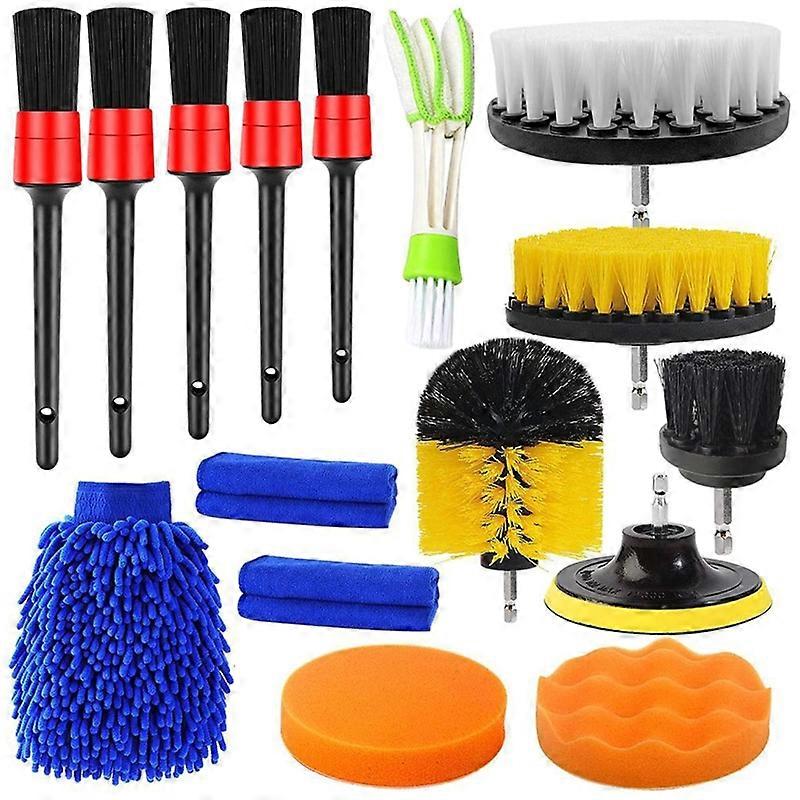 Car Detailing Brush Tools Vehicle Auto Engine Wheel Washing Cleaning 16pcs / set