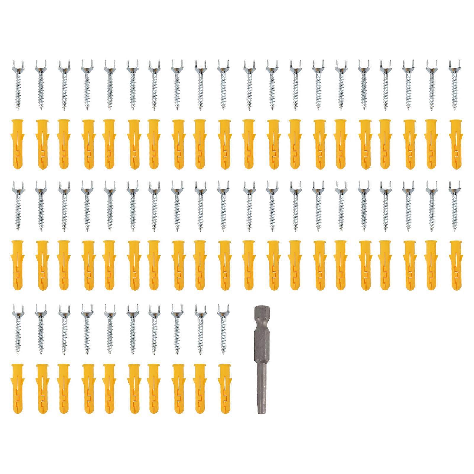 Screw Nails Double Head Skirting Screws Stainless Steel with Wall Anchor Screwdriver Bit Seamless Hardware Tool Accessory for Home