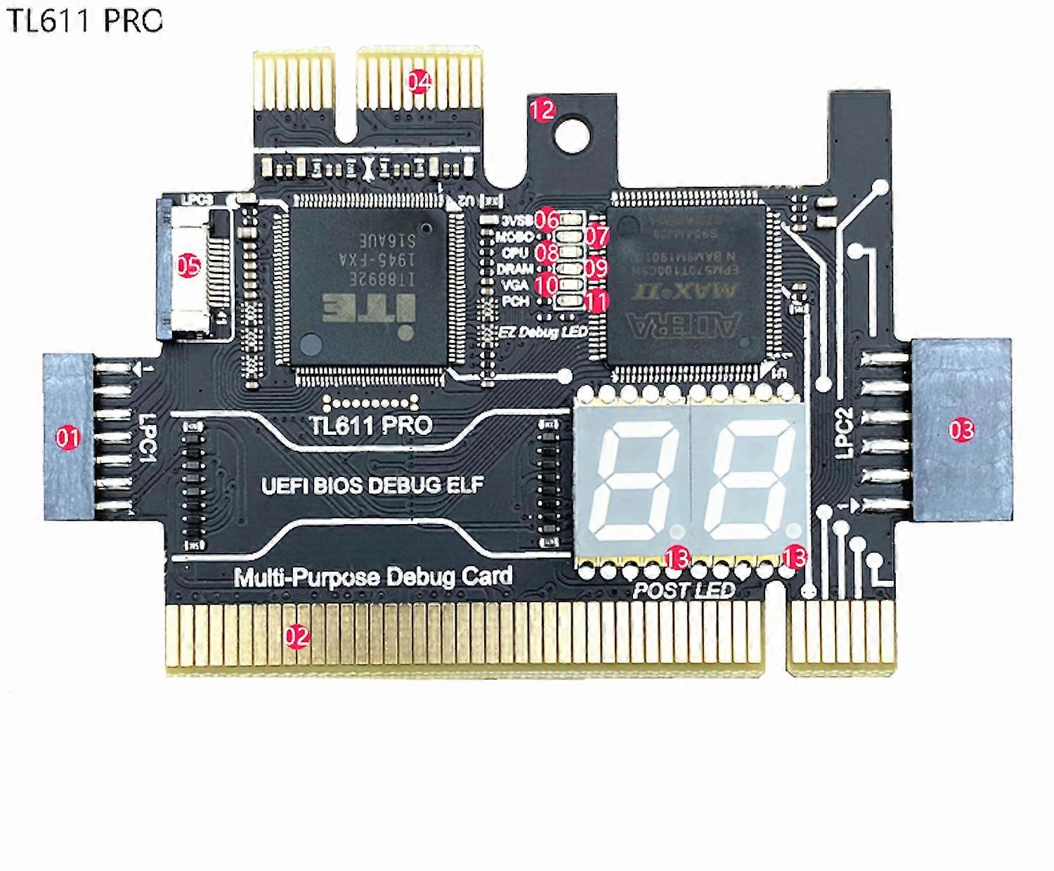Analyzer LPC Debug Card PCI PCI-E Post Test Kit Motherboard Diagnostic Card