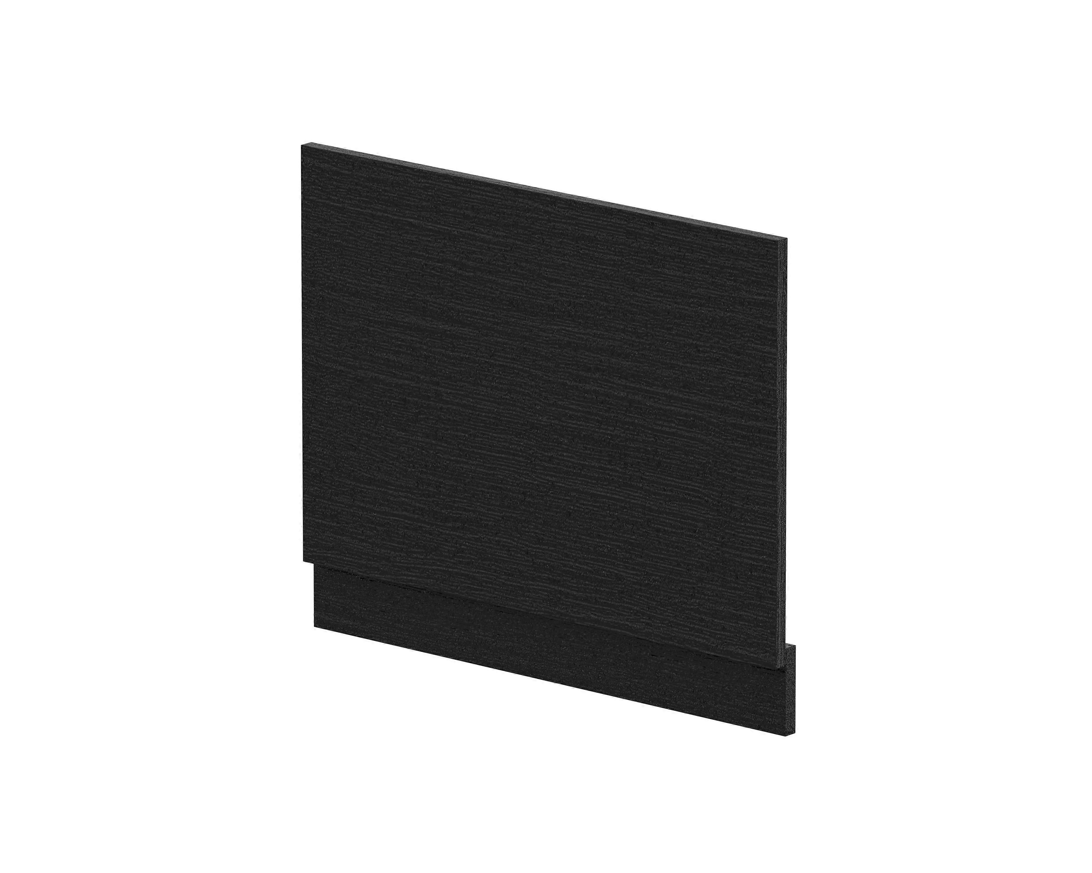 700mm Bath MFC End Panel & Plinth - Woodgrain Charcoal Black