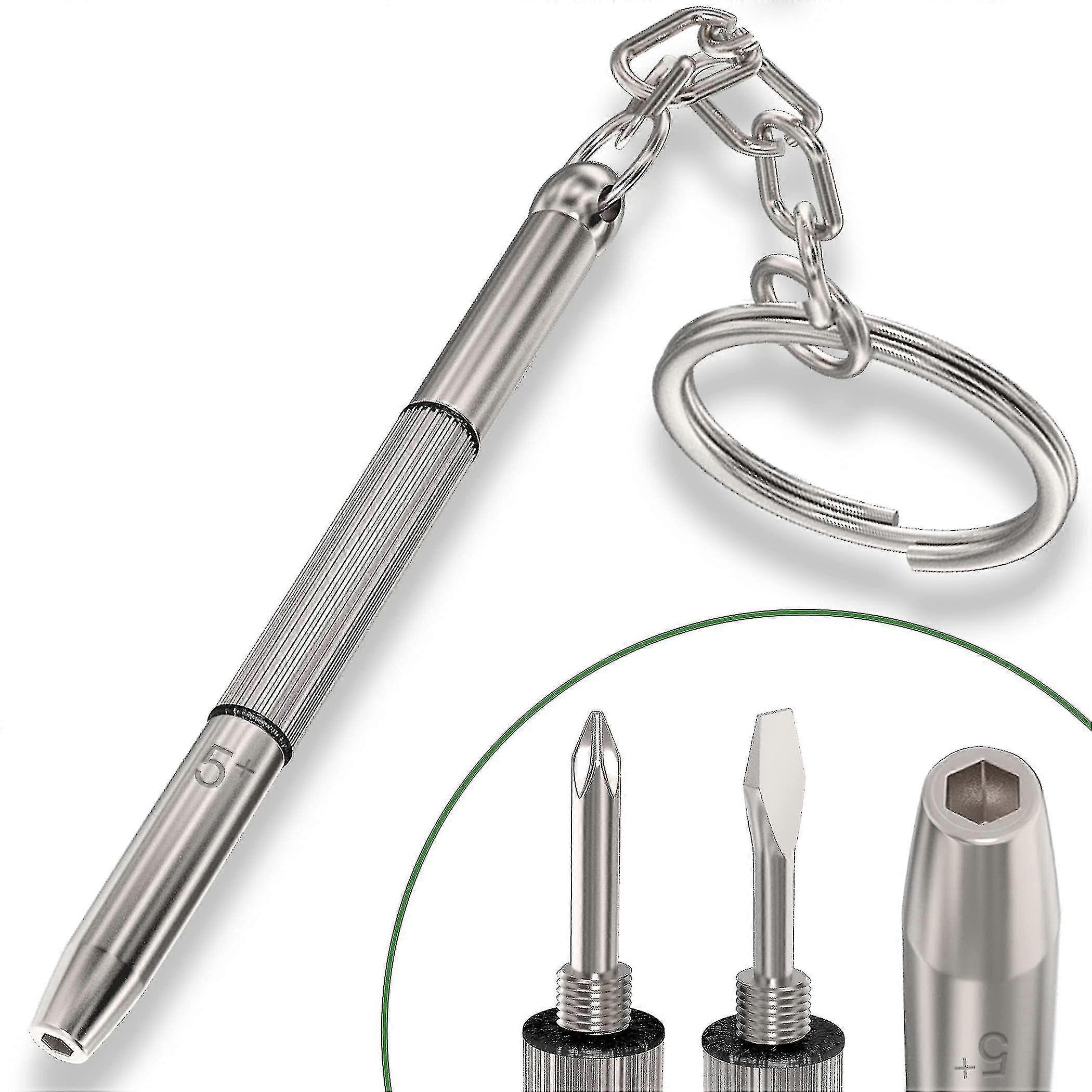 Funct Eyeglass Screwdriver Mini Hand Tool 3-in-1 Eyeglass Screwdriver Sunglass Watch Rep Kit With Keychain