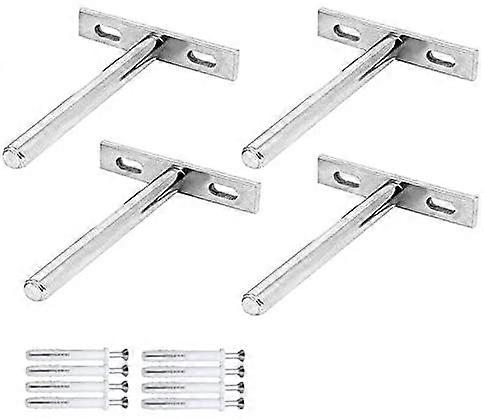 Pieces Invisible Floating Shelf Brackets Hidden Fixture T Shape Wall Shelf Bracket for Fixing Wooden Shelf Brackets Invisible Woodwork DIY Shelves