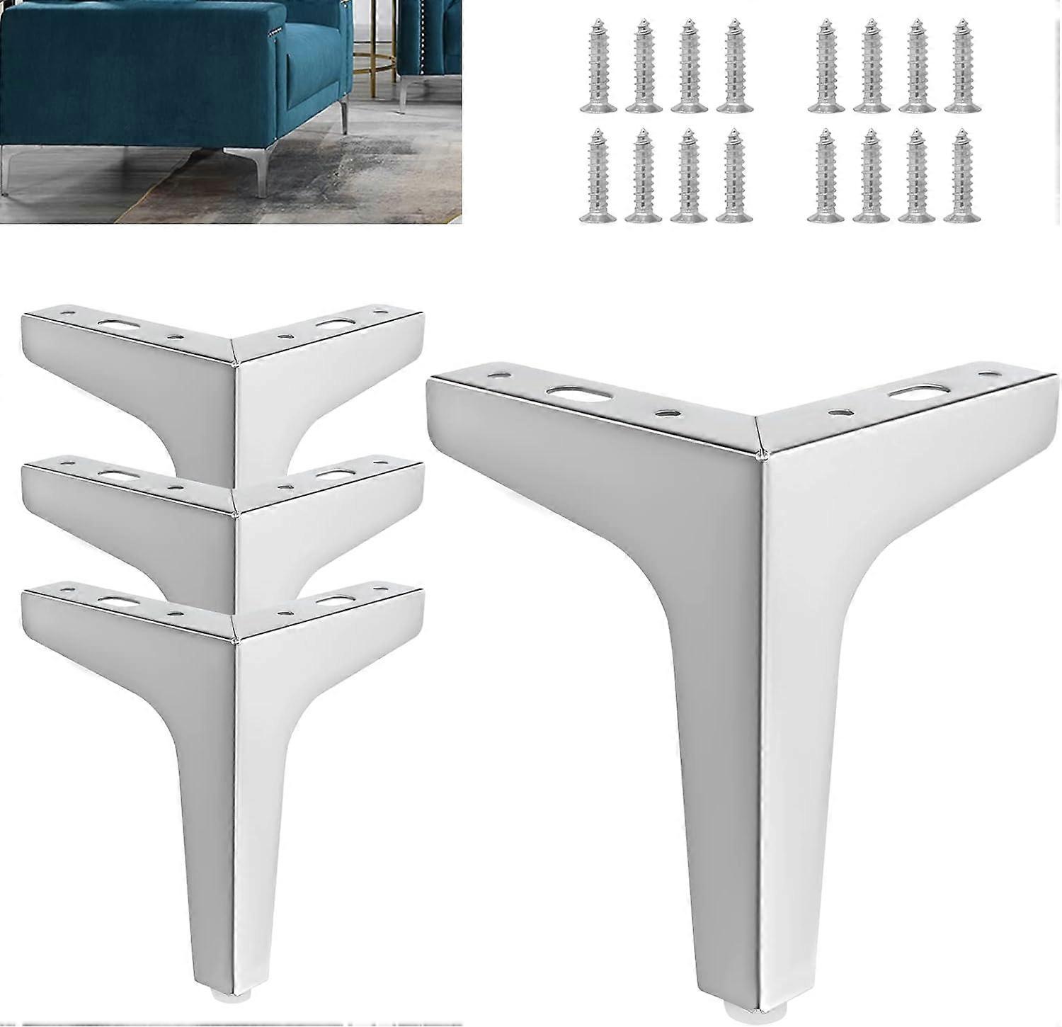 調節可能なキャビネットの脚4個の金属製家具の脚、10cm / 15 cm高さ、キャビネット、ワードローブ、テレビキャビネットのモダンな金属製の三角形の家具の足DIY交換