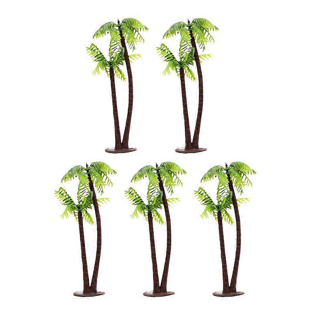 5pcs Mini Artificial Coconut Trees Fish Tank Mini Landscape Scenery