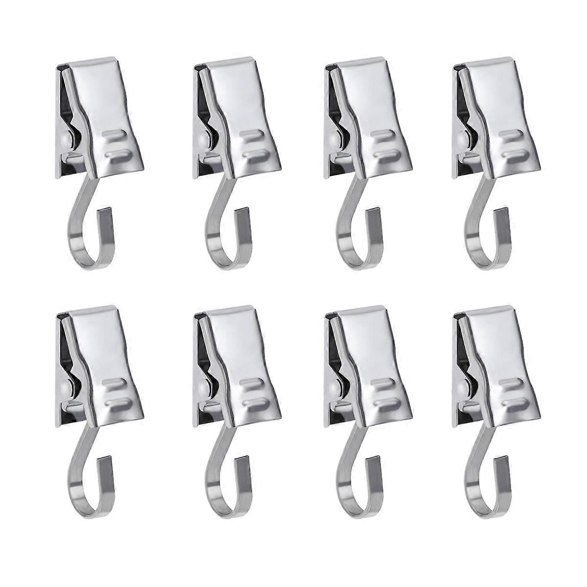 WINOMO 20PCS Rustproof Drapery Ring Satin Nickel Curtain Clips with Hook