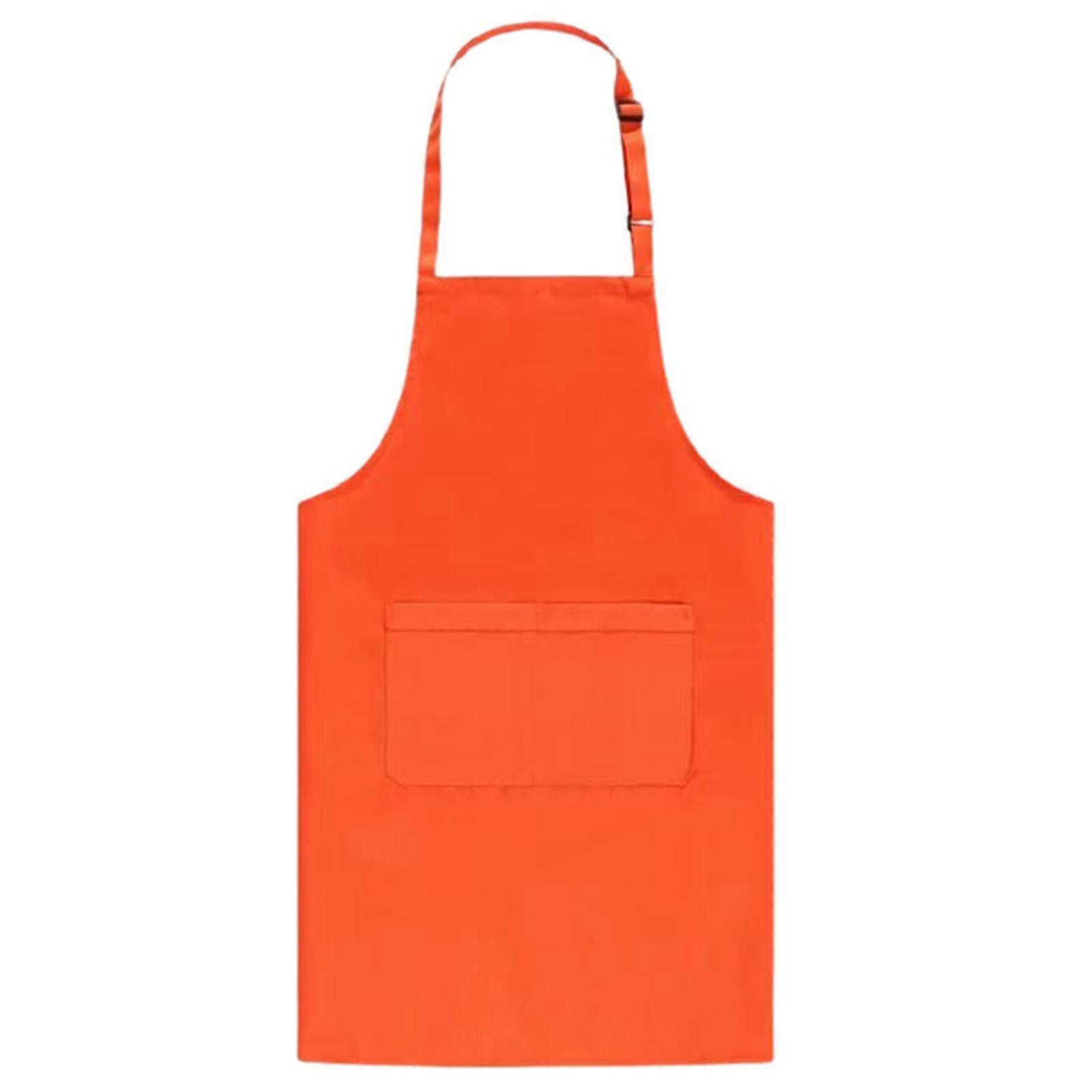 Chef Apron Solid Color Waterproof Polyester Cotton Hanging Neck Apron for Restaurant