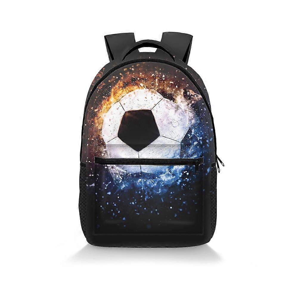 3D Football Print Backpack Student Polyester Cartoon Children's Backpack