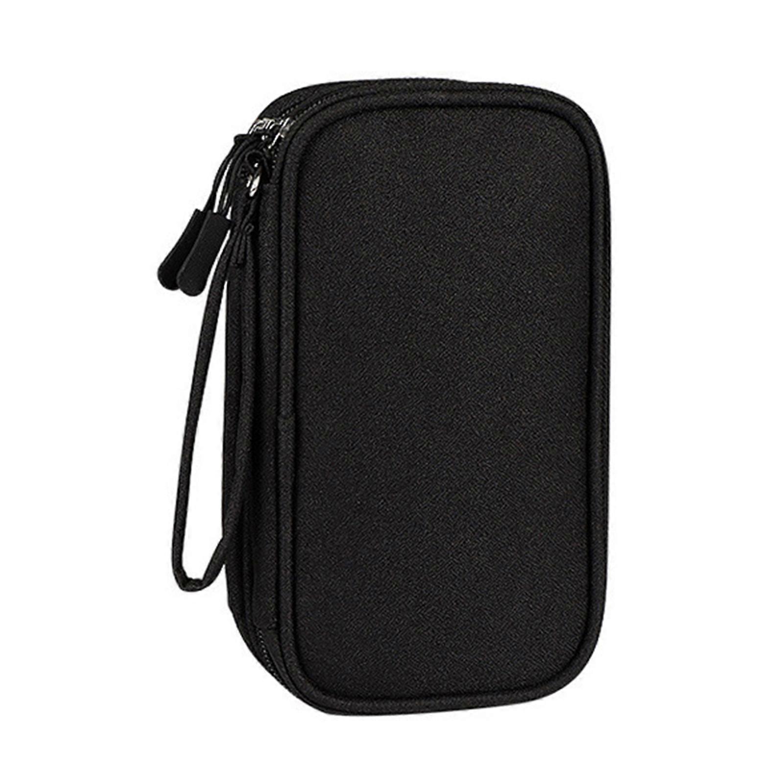 Digital Storage Bag with Lanyard Waterproof Separate Storing Portable Data Cable USB Cord Organizer Pouch Daily Use QingHai