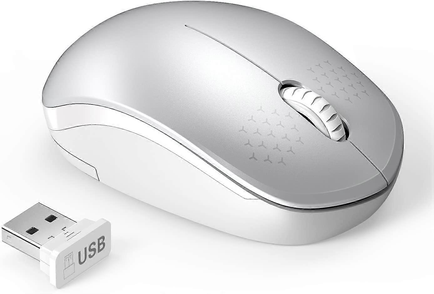 Wireless Mouse, 2.8G Noiseless Mouse with USB Receiver - Portable Computer Mice for PC, Tablet