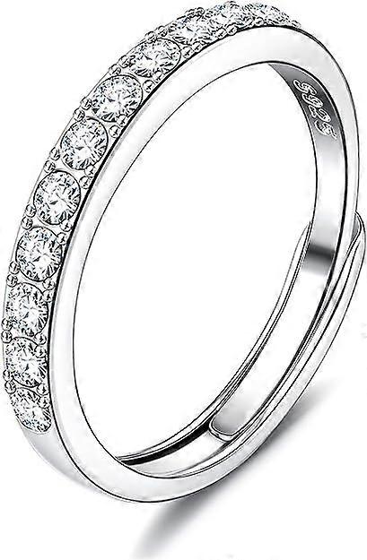 Ring silver 925 women's ring with zirconia 3mm adjustable ring