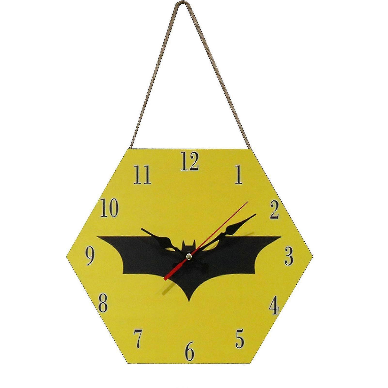 Hexagonal Mdf Density Board Clock Wooden Wall Clock Timepiece Decor