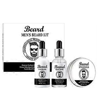 Bartpflegeset für Männer, Bart-Geschenkset mit Bartshampoo, Bartwuchsöl, Balsam, Strumpffüller für Männer, Bartwuchspflegeset für Männer, Geschenk für ihn /