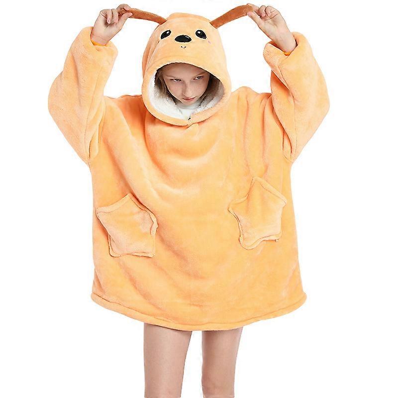 Kids Oversized Hoodie Print Oversized Hooded Sweatshirt Ultra Soft Fleece Wearable Warm Pullover Hoodie For Boys Girls Front Big Pocket 1pc