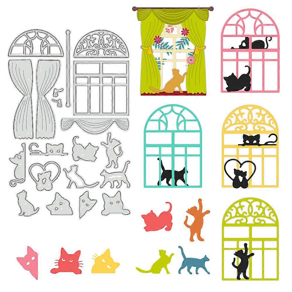 Carbon Steel Cutting Dies Stencils for DIY Scrapbooking Photo Album Decorative Embossing Paper Card Cat Shape 167x108x0.8mm