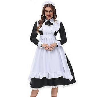 black and white maid dress Black White Kawaii Lolita Maid Cosplay Women's Dress – Kawaiies main image 1