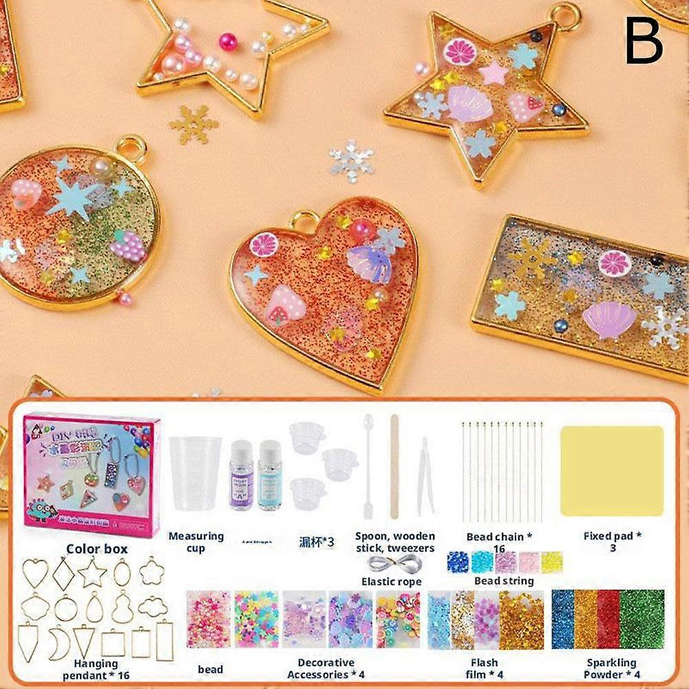 DIY Resin Pendant Kits for Child DIY Handmade Crystal Pendant Kits Creative Gift