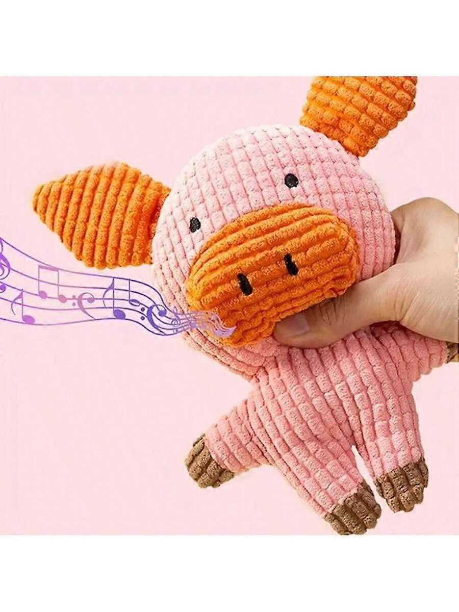 1pc Adorable Plush Squeaky Pig Toy, Suitable For Cats And Dogs To Play, Chew And Cuddle, Soft Sound Pet Toy And Christmas Gift
