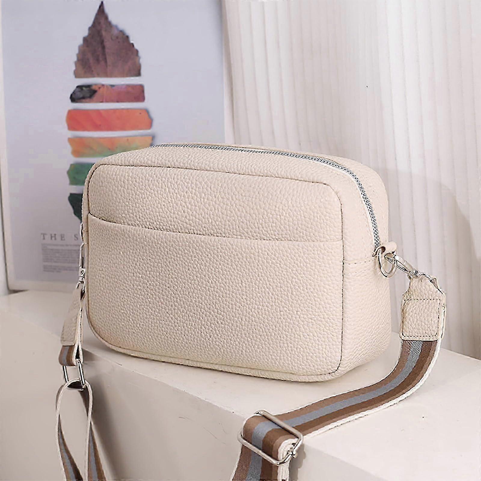 女性のためのクロスボディバッグ - 小さなハンドバッグ、調節可能なワイドストラップとジッパー付きのショルダーバッグ、多目的レザークロスボディバッグ