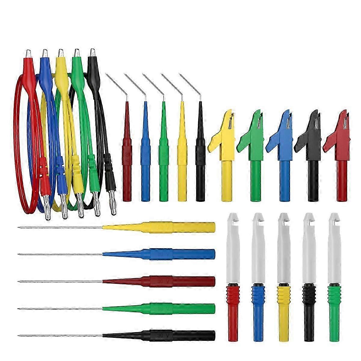 Digital Multimeter Test Lead Kit Alligator Clip To 4mm Banana Plug With Test Probe Back Probes Kit