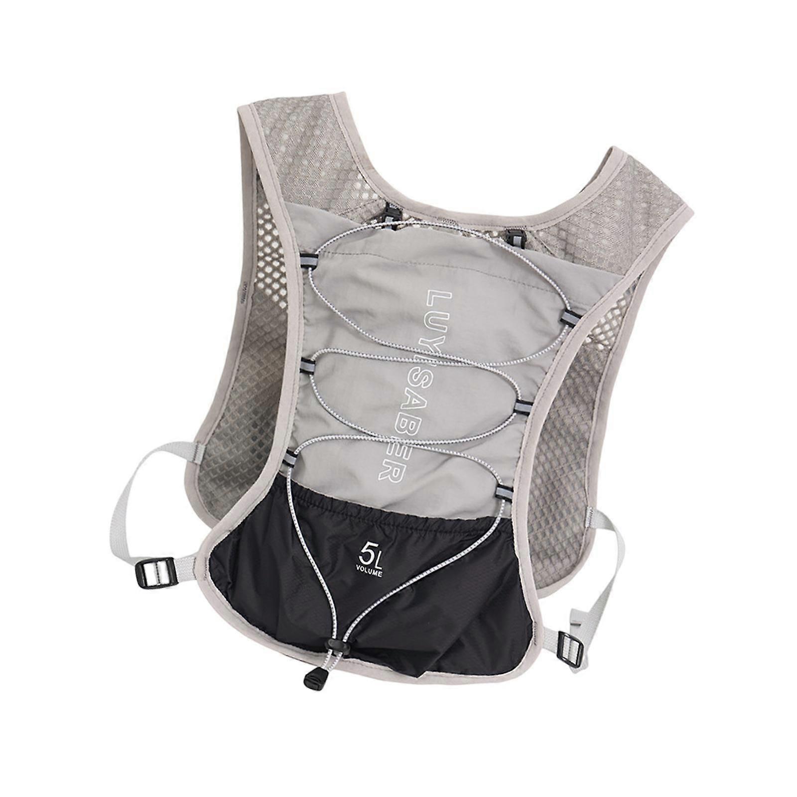 Running Hydration Vest Breathable Hydration Pack for Jogging Riding Climbing Gray