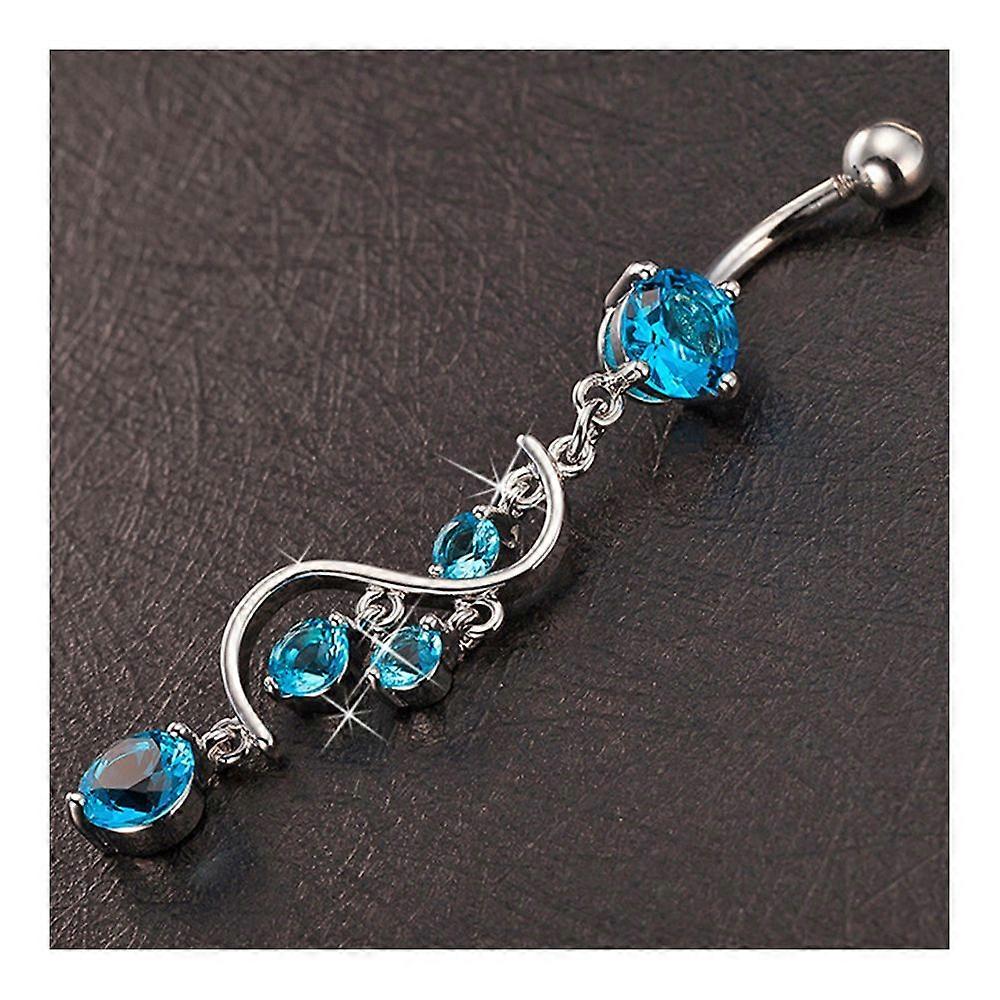 Long S fringed belly button ring