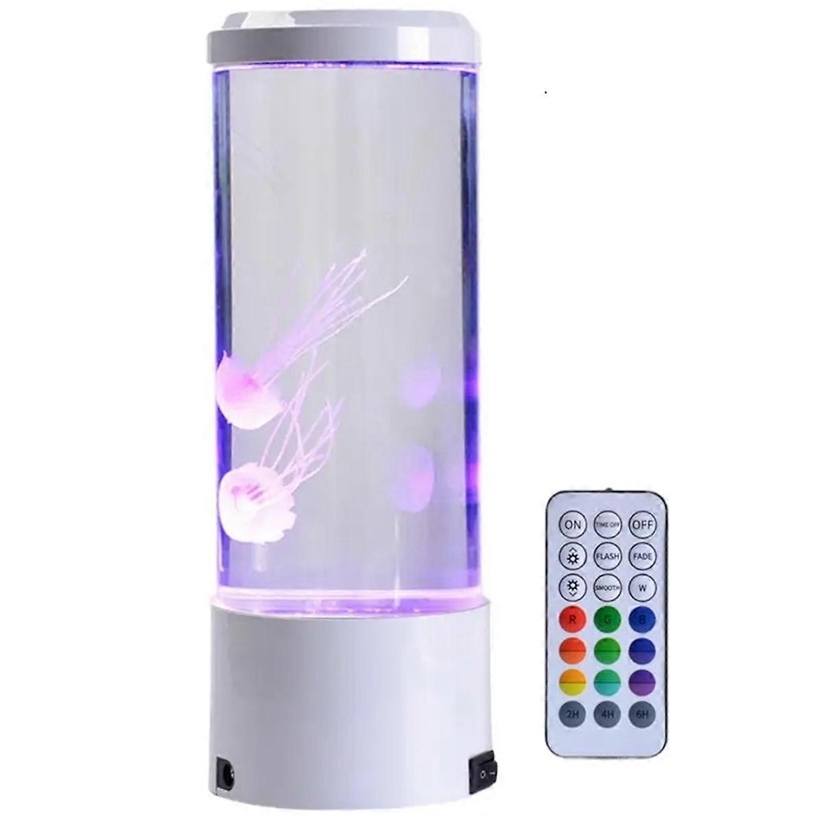 LED Jellyfish Night Light with Remote Control USB Powered Colorful Lighting Modes for Home Office D