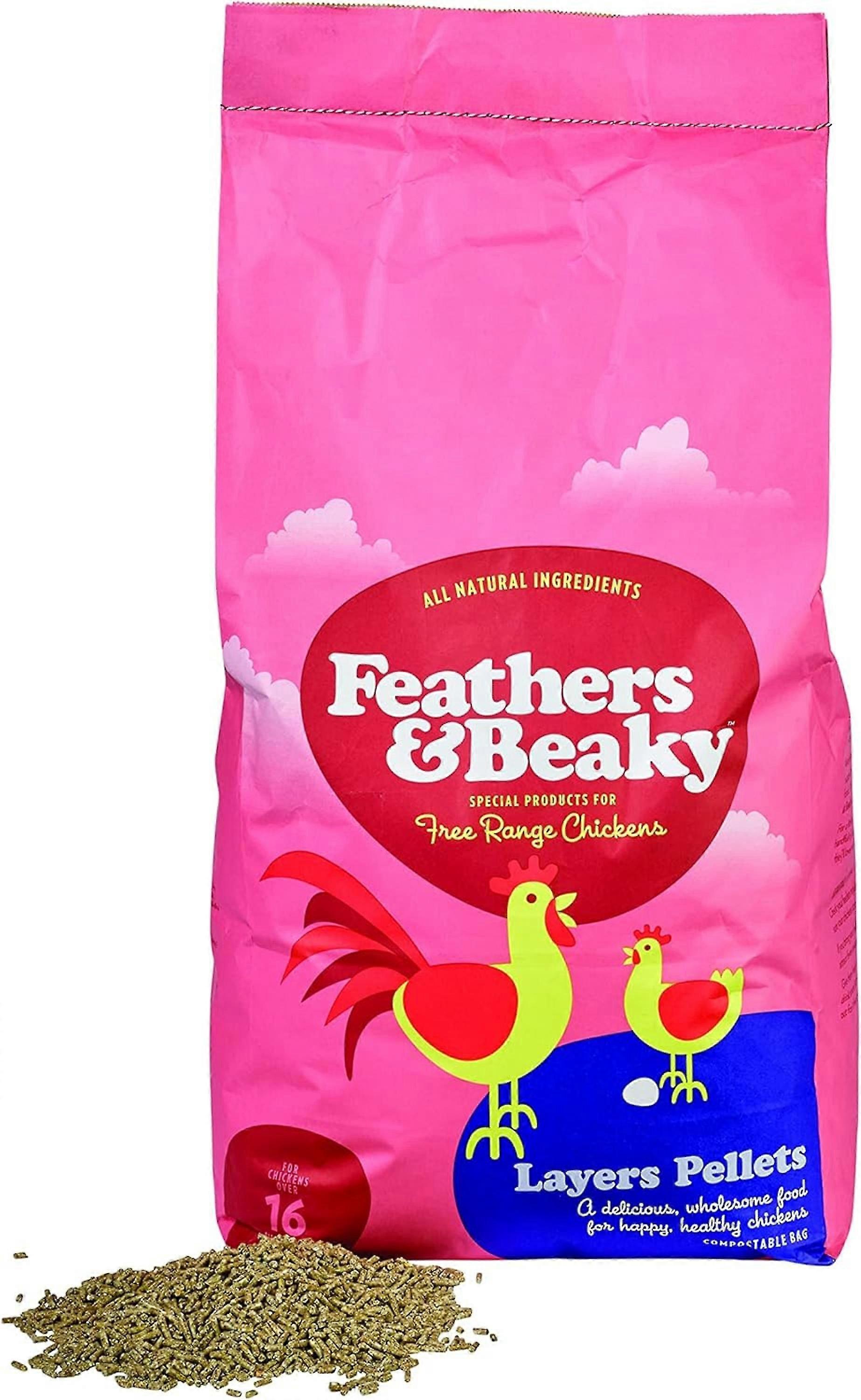 Feathers and Beaky Free Range Layers Pellets Birds Food 5kg