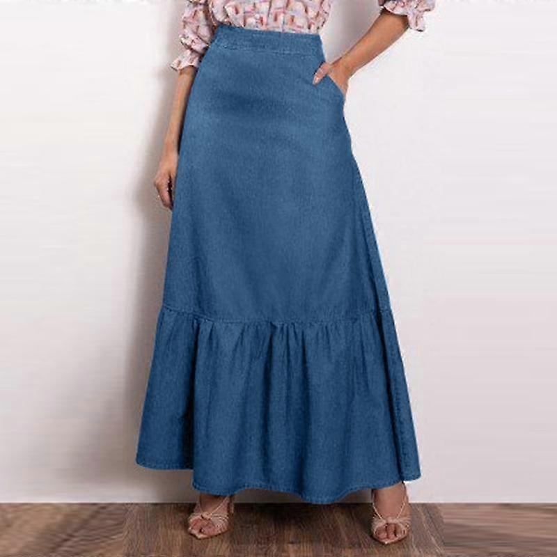 ZANZEA Womens Casual High Waist Loose Long Skirts