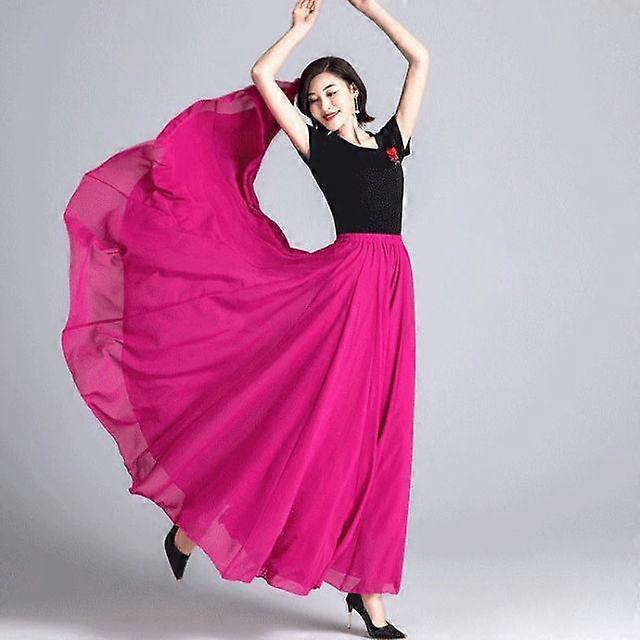 Spring Skirt Layer Chiffon Long Skirts For Women Elegant Casual High Waist Boho Beach Maxi Skirts Saias Femme