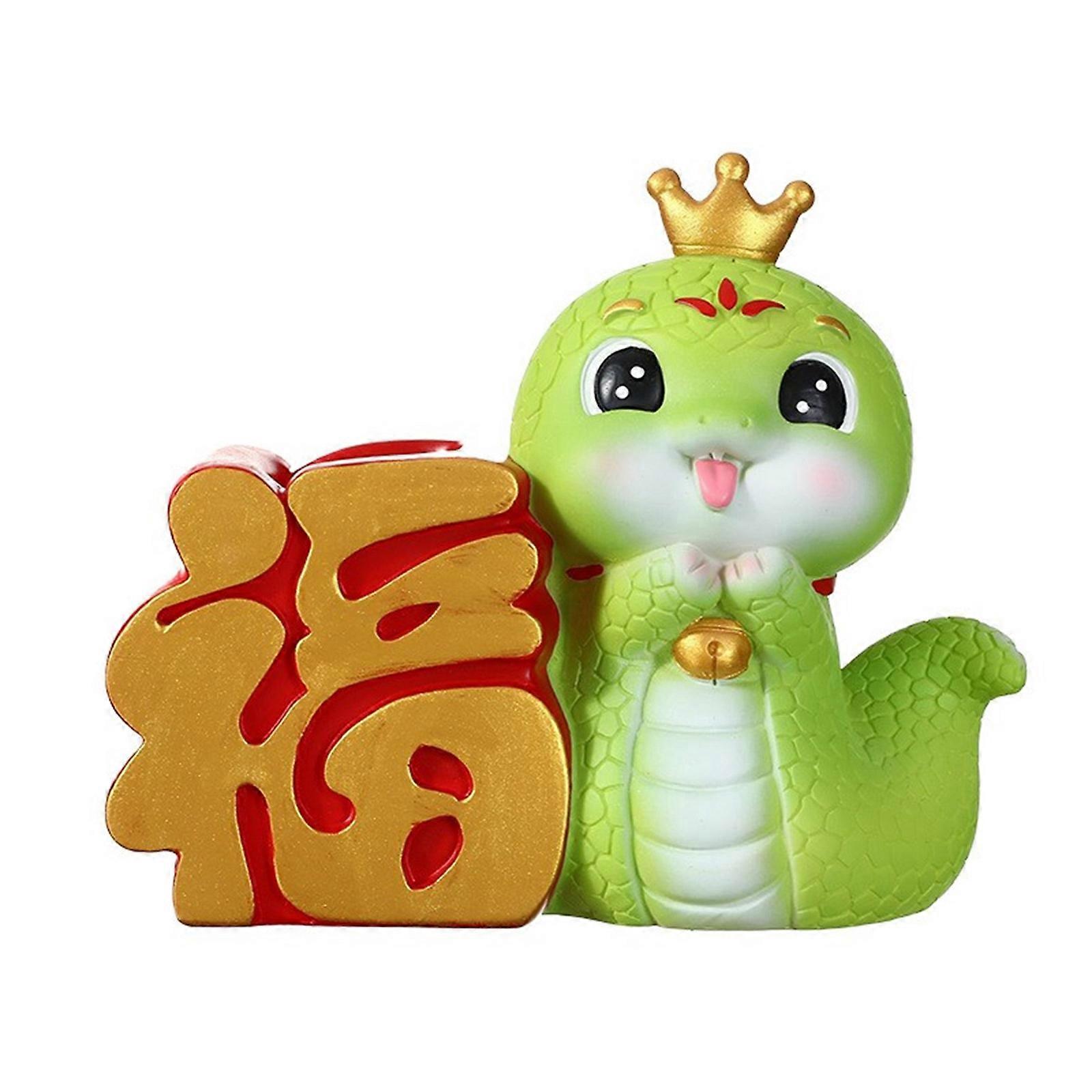 Auspiciously Chinese Snake Animal Figurine Flower Insert Jewelry and Key Holder Decoration for Prosperity and Wealth