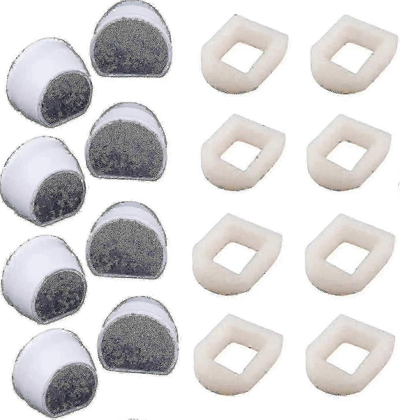 16 Pack Foam Prefilters And Carbon Filter Compatible With Petsafe Drinkwell Fountain Inox 360 Avalon