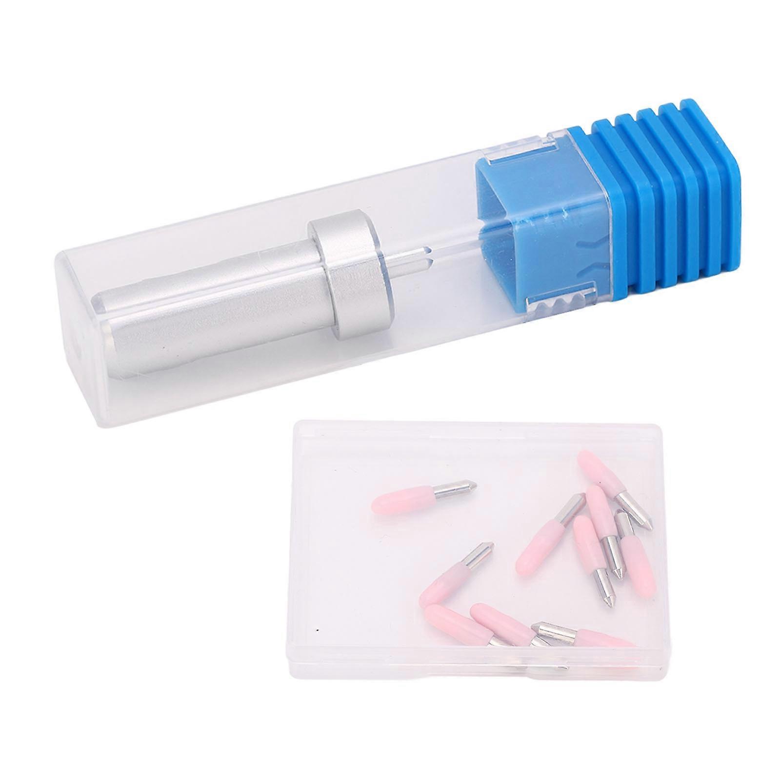 Fine Point Blade Holder Kit 10 Pcs Alloy Steel 30 Degree Fine Point Cut Blades and Aluminum Alloy Housing for Cricut JOY