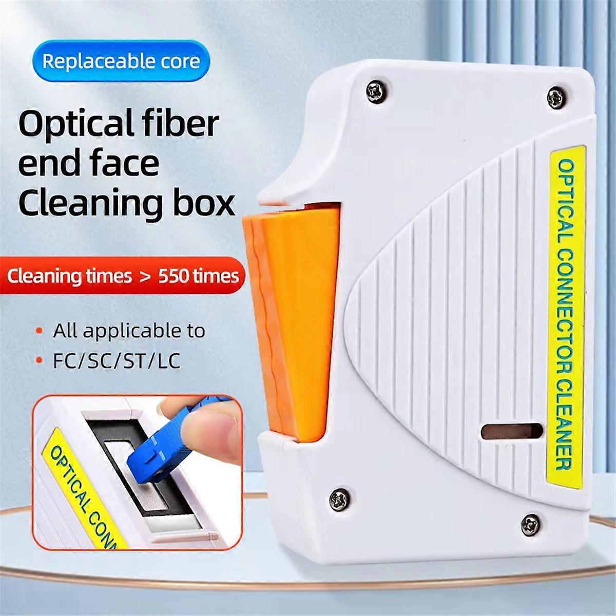 Fiber Optic Cleaner Cassette+2XCleaning Core Fiber End Face Cleaning Box Pigtail Cleaner for SC/FC/