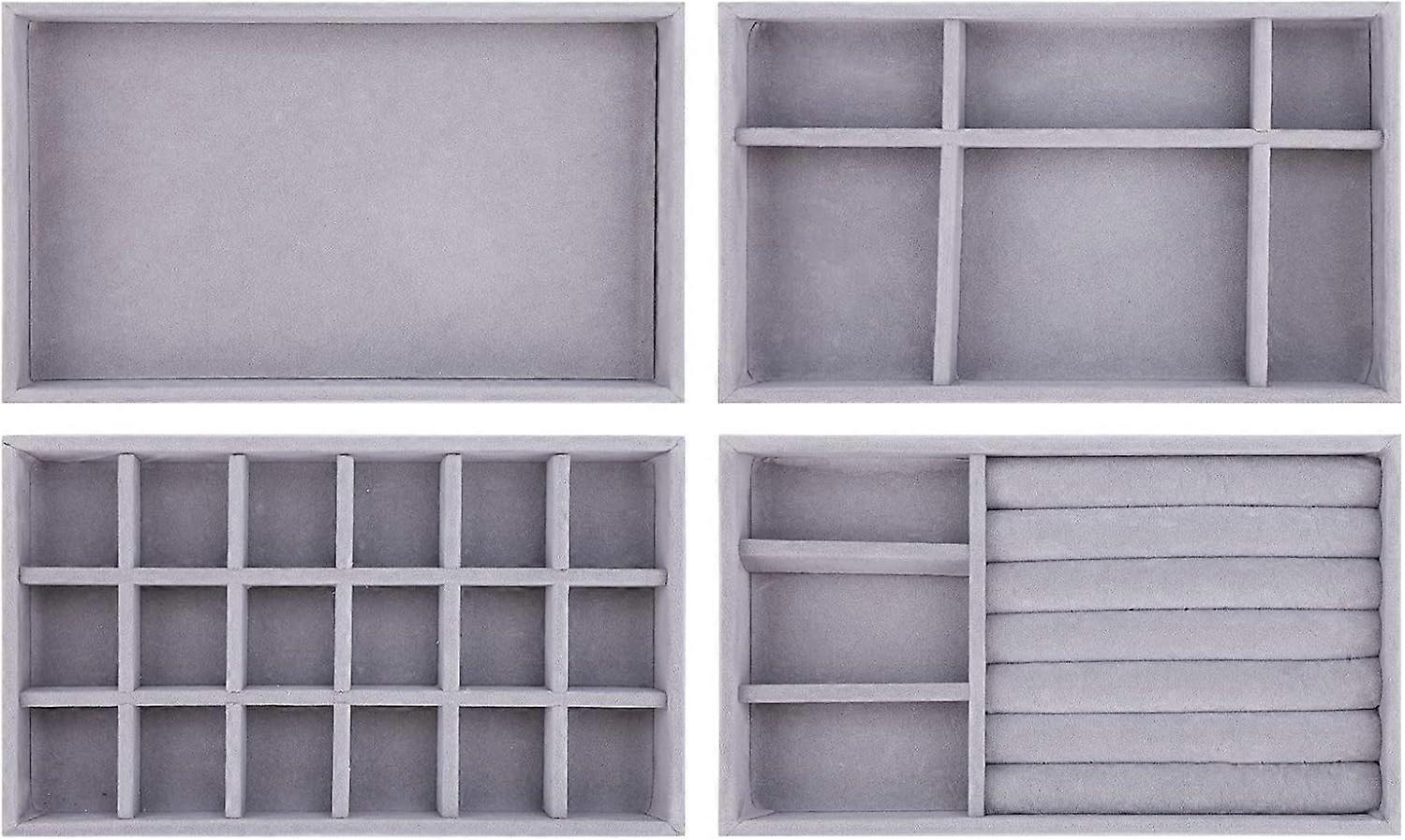 4-storage box trays - 3-grid sponge tray, empty tray, 18-grid tray, 6-grid tray