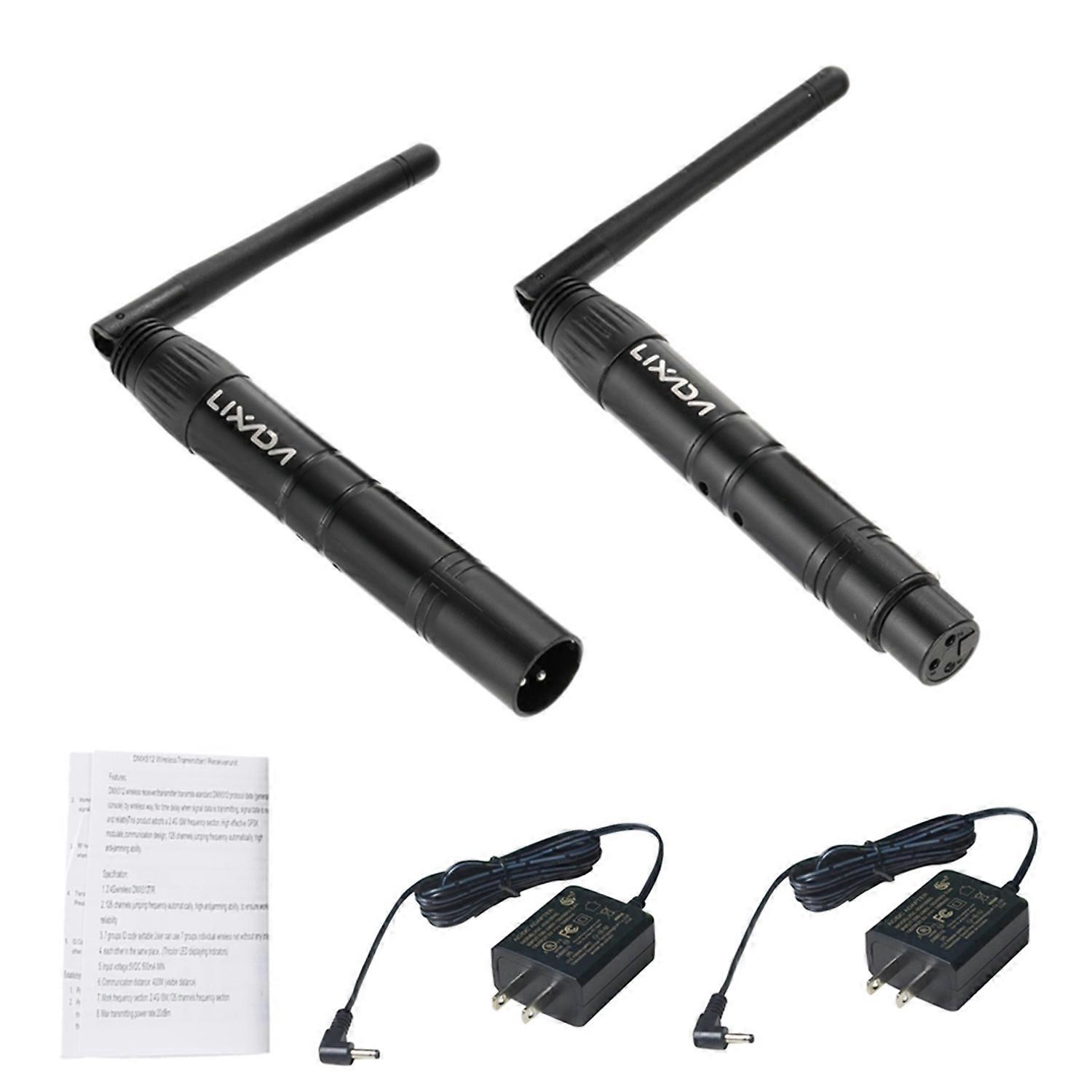 Lixada 2.4G ISM DMX512 Wireless XLR Transmitter Receiver LED Lighting for Stage PAR Party Light with