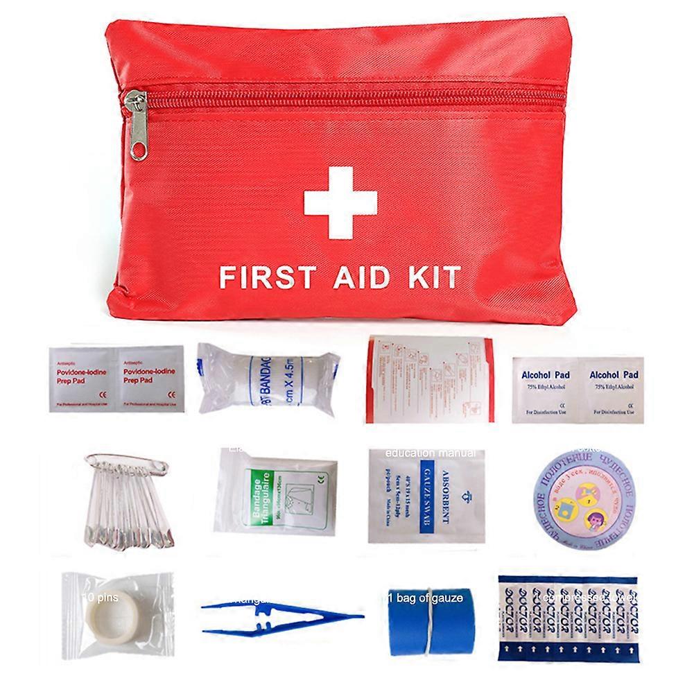 29pcs Portable Outdoor First Aid Medical Kit Bag Pouch Travel Camping Medicine Divider Storage Organizer Emergency Survival Set