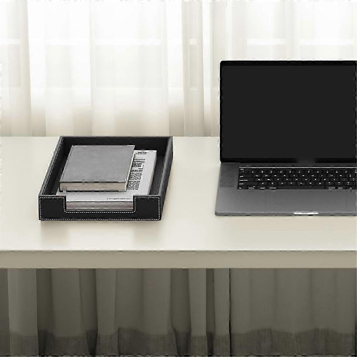 Schreibtisch-Organizer-Tablett aus Leder, stapelbares Ledertablett, Schreibtisch-Organizer und Zubehör, Zeitschriftenordner 