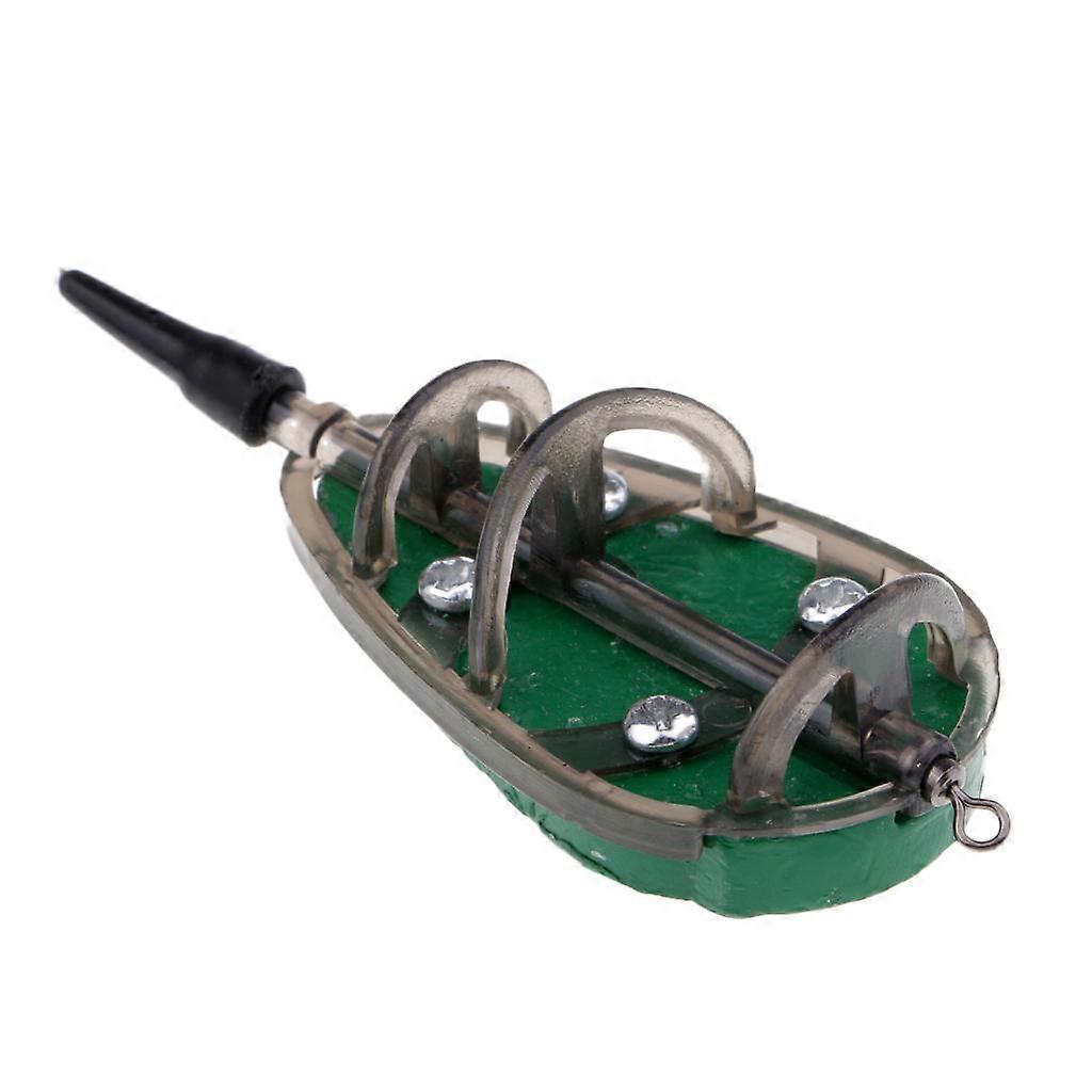 Inline Flat Method Feeder Fishing Holder Cage with Sinker 300g