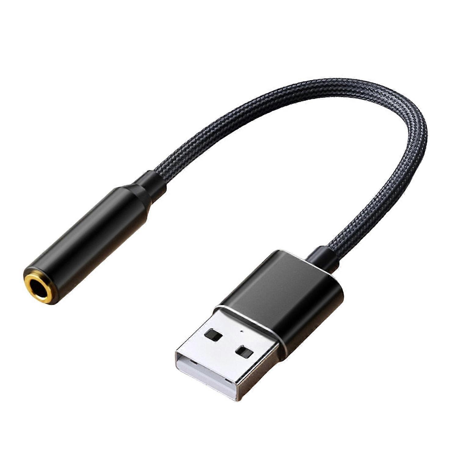 Sound Card Professional Audio Transfer Plug Play USB to 3.5mm Computer 2 in 1 Audio Adapter Laptop