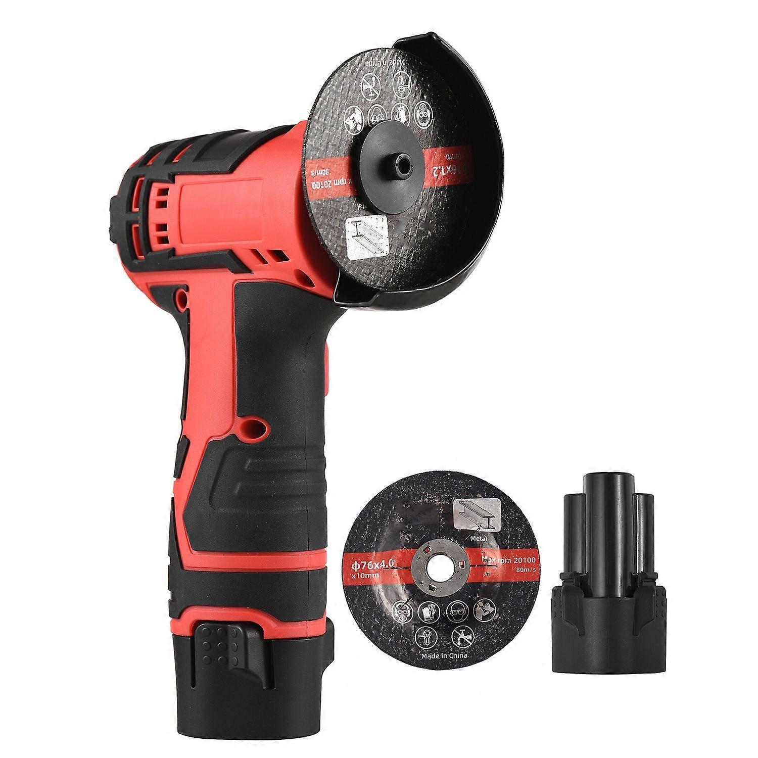 12V Cordless Angle Grinder Kit with 3Inch 76mm Grinding Disc Ergonomic Button Lightweight Angle Grin