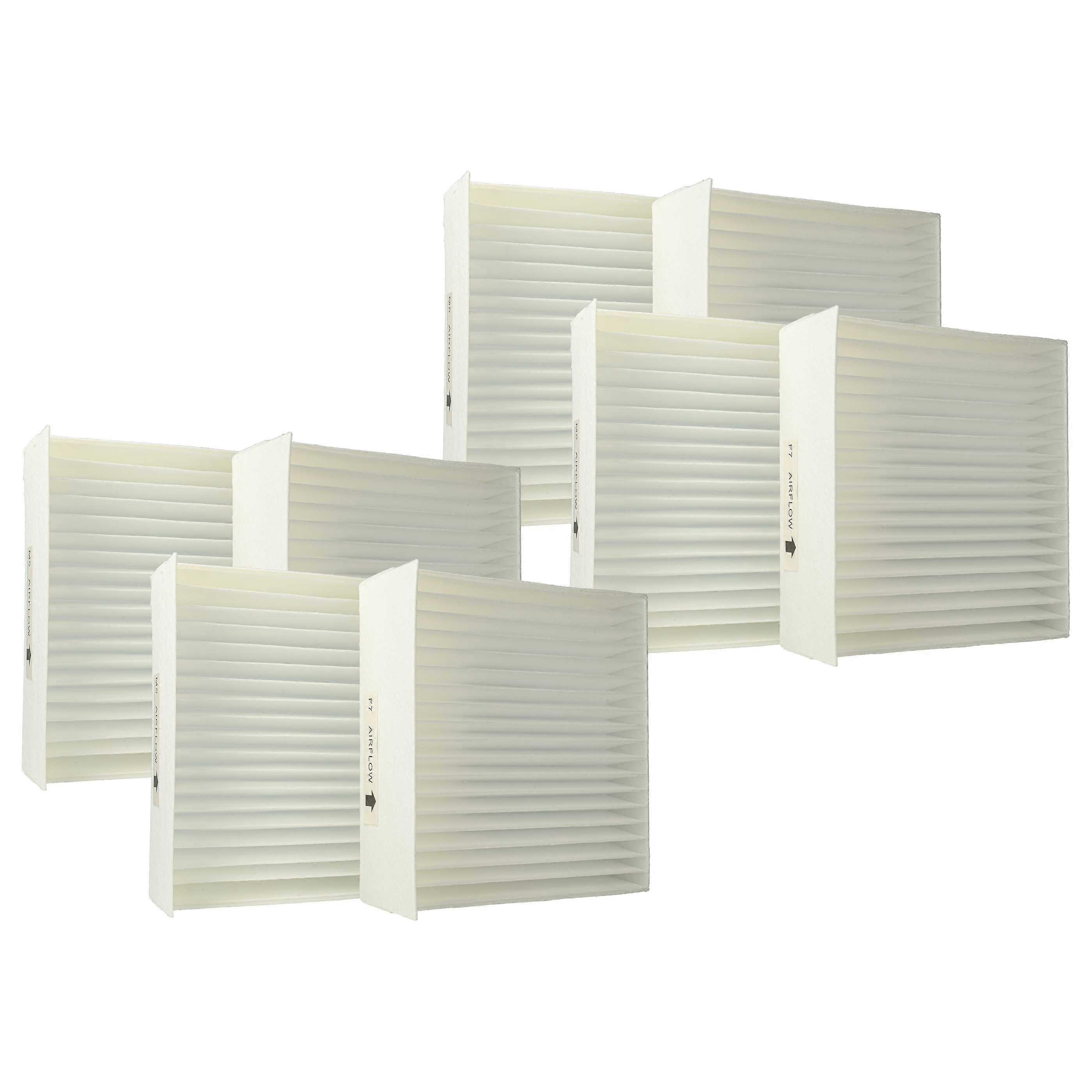vhbw Filterset kompatibel mit Zehnder Climos 200 Lüftungsgerät - Luftfilter M5 / F7 (8 Stück), 17 x 17 x 4,5 cm, Weiß