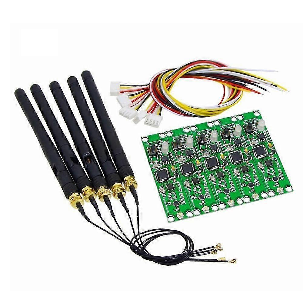 5 Stück 2,4 GHz Wireless DMX 512 Sender Empfänger PCB 2 in 1 Modul Wireless PCB Board mit Antenne für DMX Bühnenlicht JP
