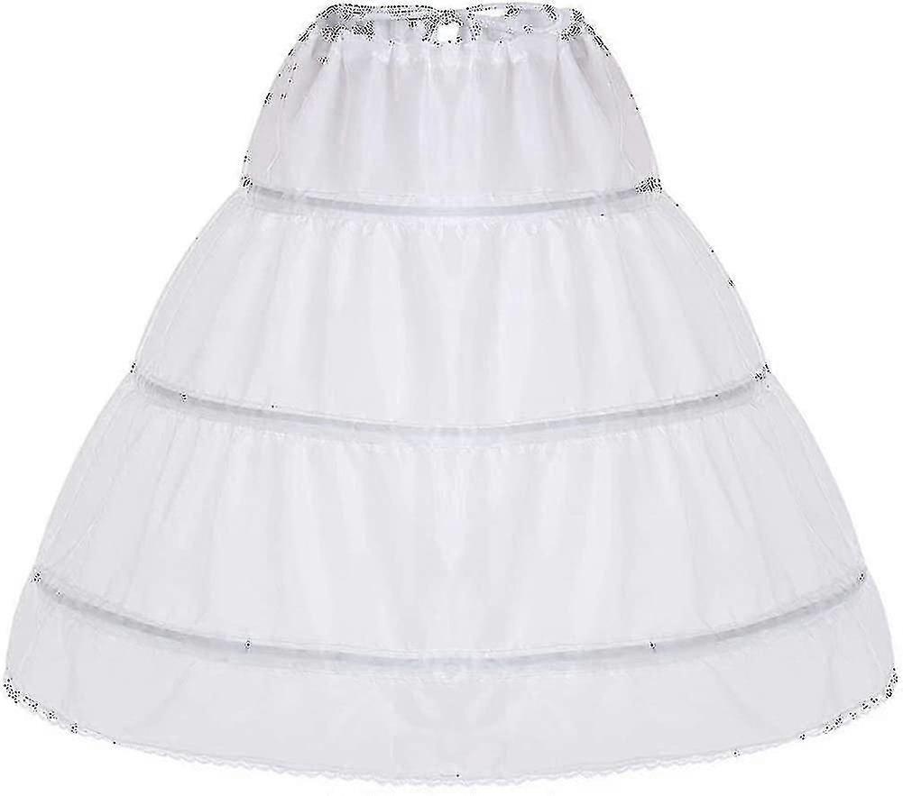 Enfants Filles Blanc 3 Hoops Jupon Crinoline Mariage Demoiselle d’honneur Robe Fleur