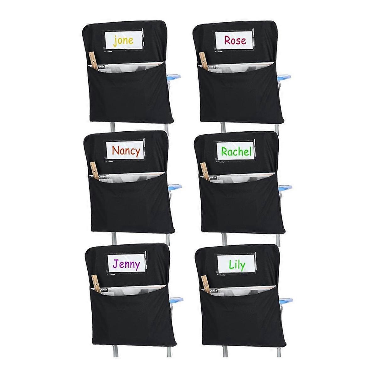 6Pcs Chair Storage Pocket Chair Bag Chair Pockets for Classrooms